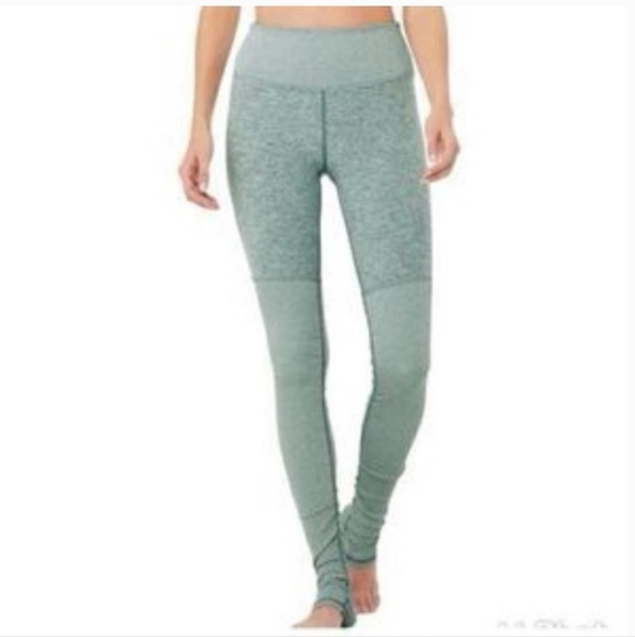Alo Yoga Alosoft Goddess Legging In Heathered Teal Green Size Medium - Picture 4 of 13